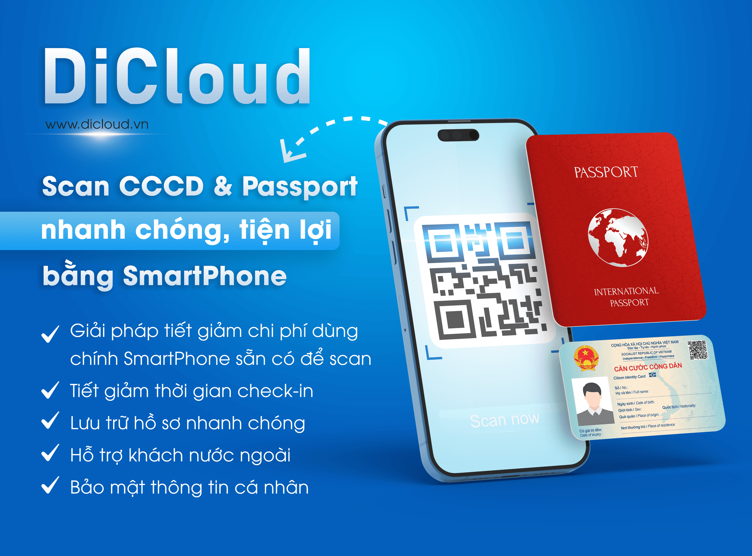 Quét CCCD & Passport trực tiếp bằng Smartphone